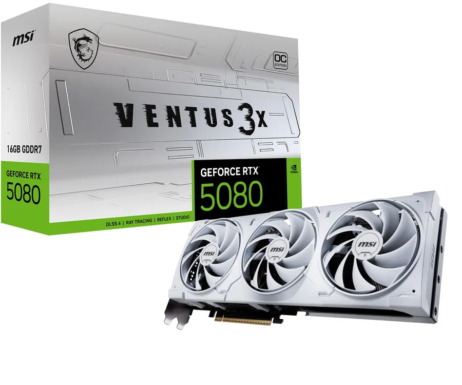 MSI Gaming RTX 5080 16G Ventus 3X OC Tarjeta Gráfica Blanca…