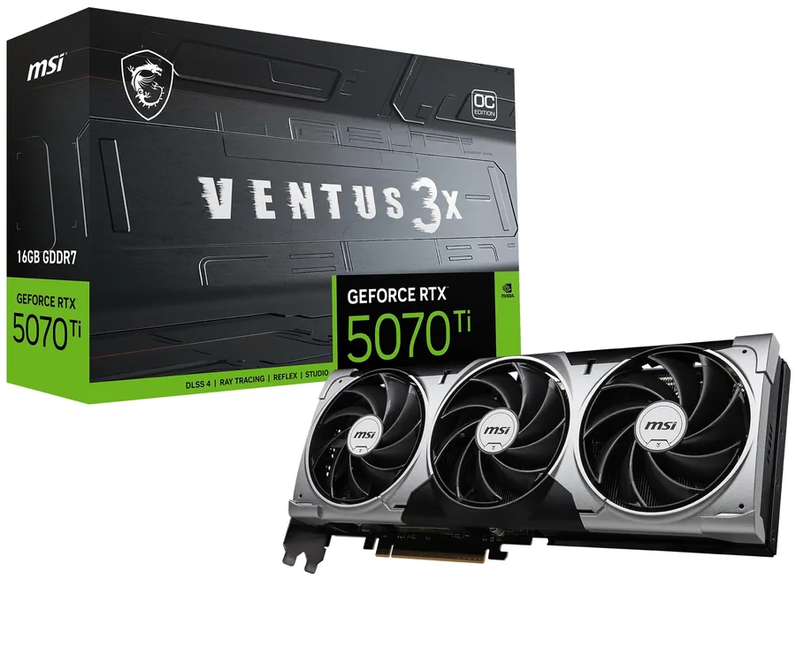MSI Gaming RTX 5070 Ti 16G Ventus 3X OC Tarjeta gráfica (16GB…