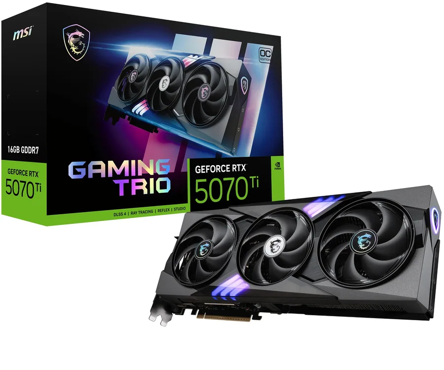 MSI Gaming RTX 5070 Ti 16G Gaming Trio OC Tarjeta gráfica…